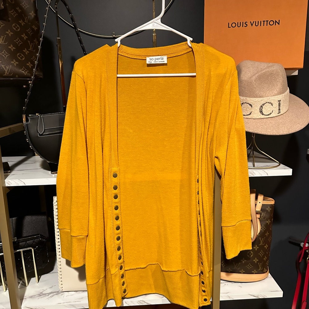 Women’s Yellow Cardigan Sweater